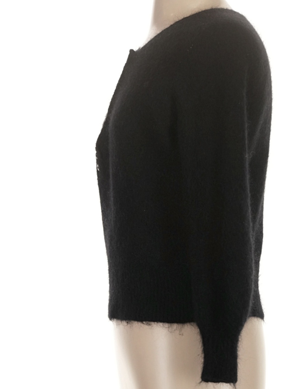 Sezane Leon Jumper Black half button mohair sweater Size XS - Picture 3 of 10
